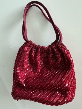 Ann Taylor Red Sequin Shoulder Bag